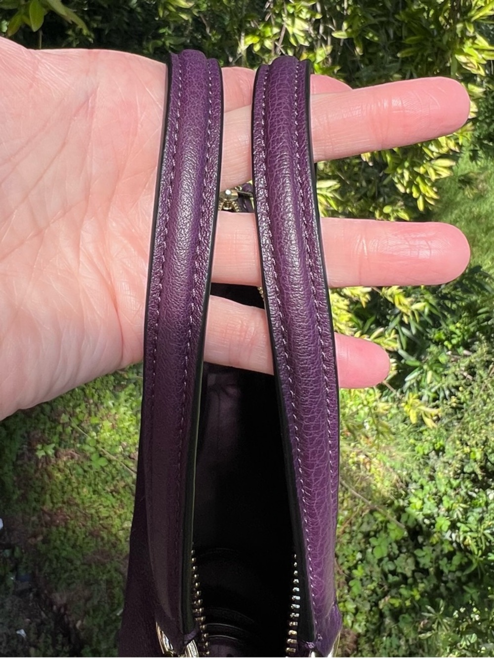 COACH Purple Pebble Leather Shoulder/Crossbody Purse w Gold Hardware AUTHENTIC - Picture 14 of 14